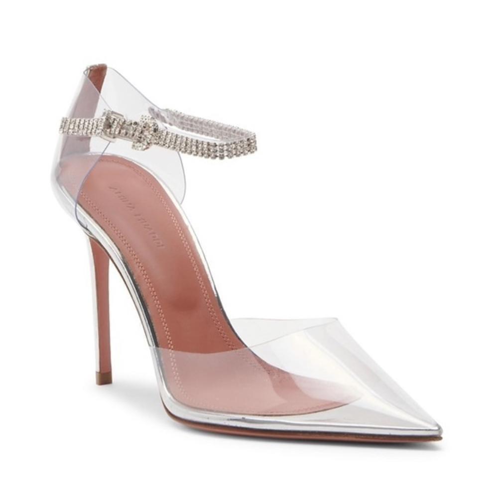 Amina Muaddi Ursina crystal embellished transparent pump size 38EU
